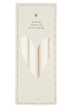 zusss 4 rustieke kaarsen 20cm kleur off white