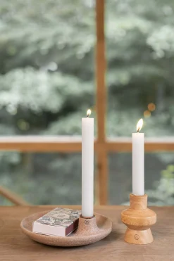 zusss 4 rustieke kaarsjes 12cm wit