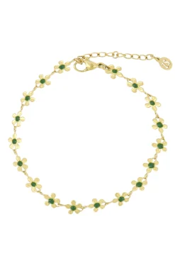 zusss armband met bloemen donkergroen