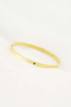 zusss bangle armband met hartje donkergroen