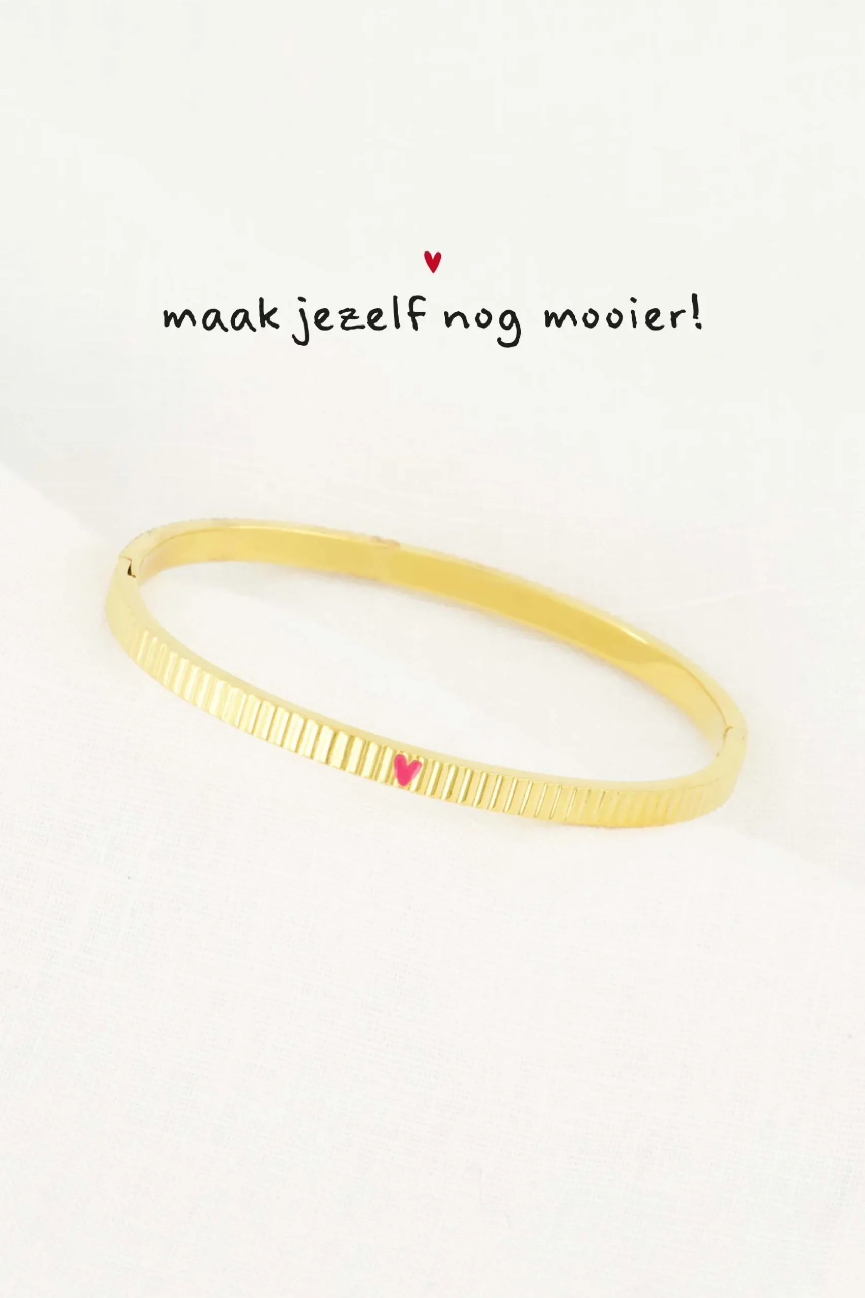 zusss bangle armband met hartje roze rood