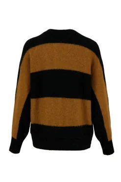 zusss batwin trui met streep camel/zwart