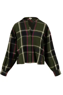 zusss blouse met ruit donkergroen