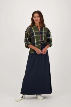 zusss blouse met ruit donkergroen