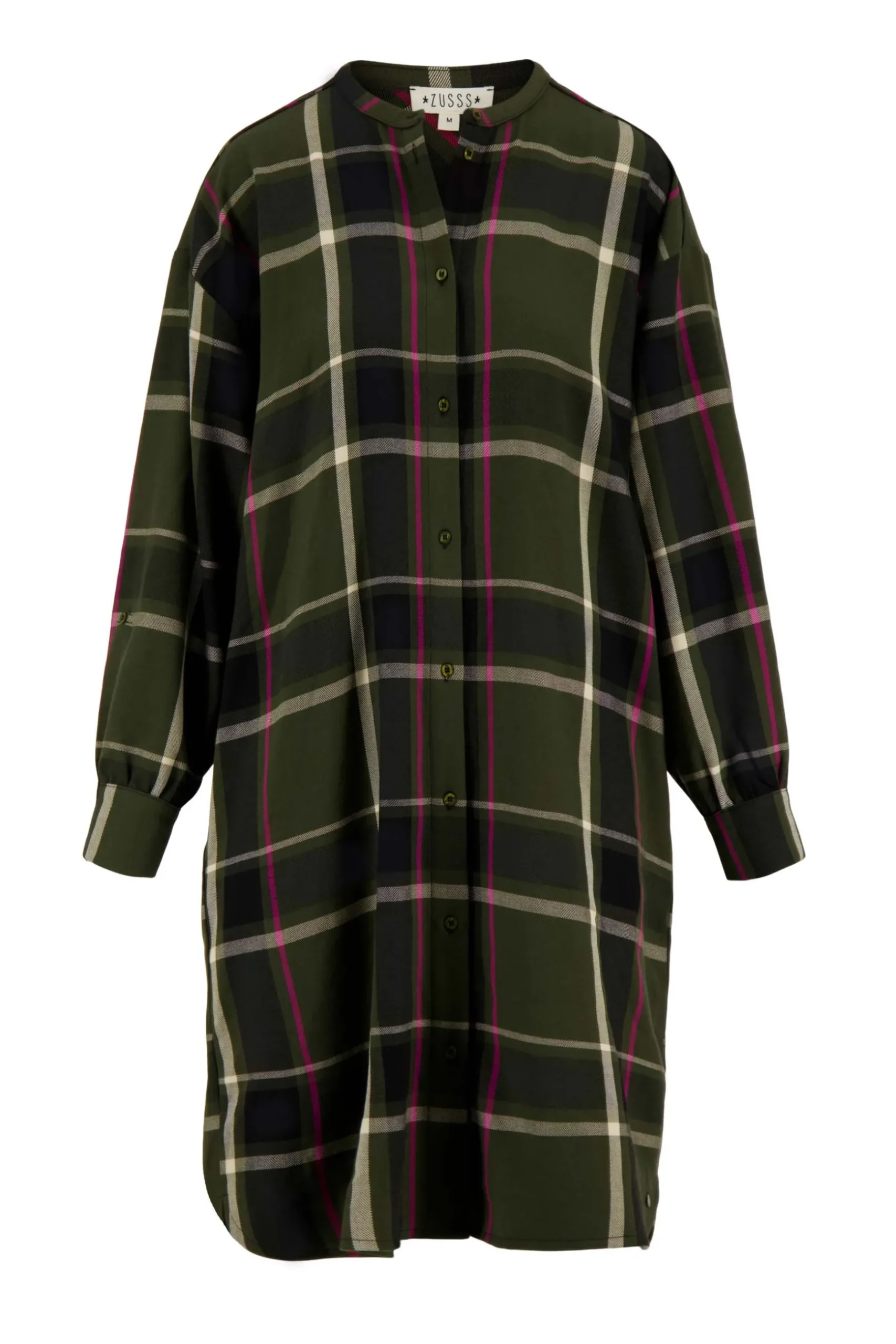 zusss blousejurk met ruit donkergroen