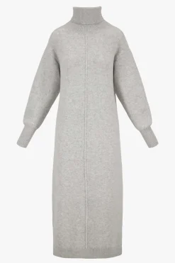 zusss brei jurk met wijde mouwen lichtgrijs