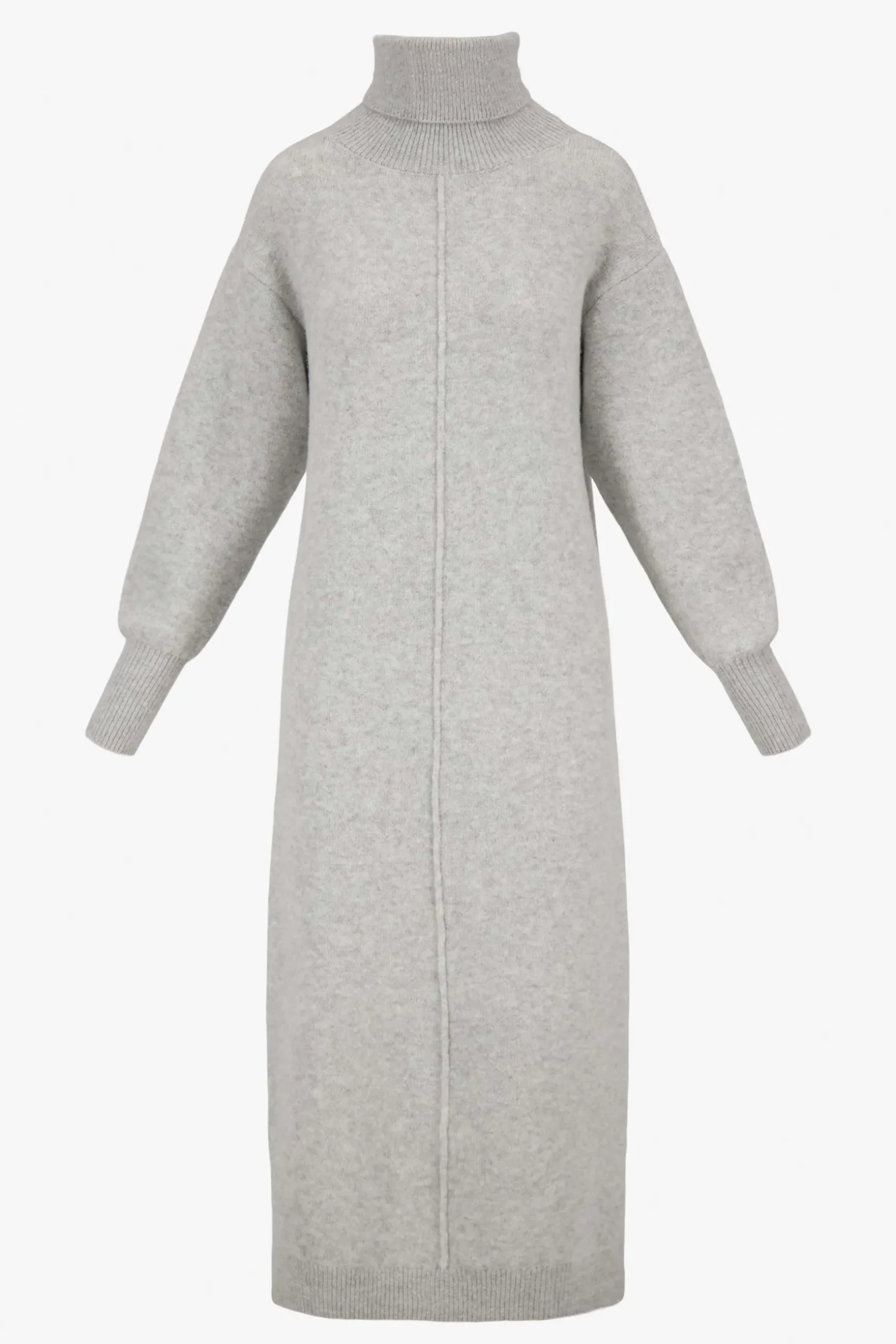 zusss brei jurk met wijde mouwen lichtgrijs