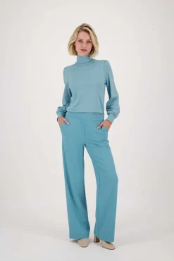 zusss broek met elastaan grijsblauw