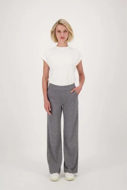 zusss broek met visgraat structuur grijs