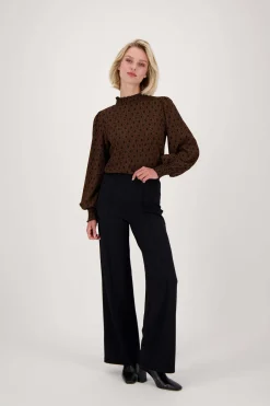 zusss col met blockprint zwart/camel