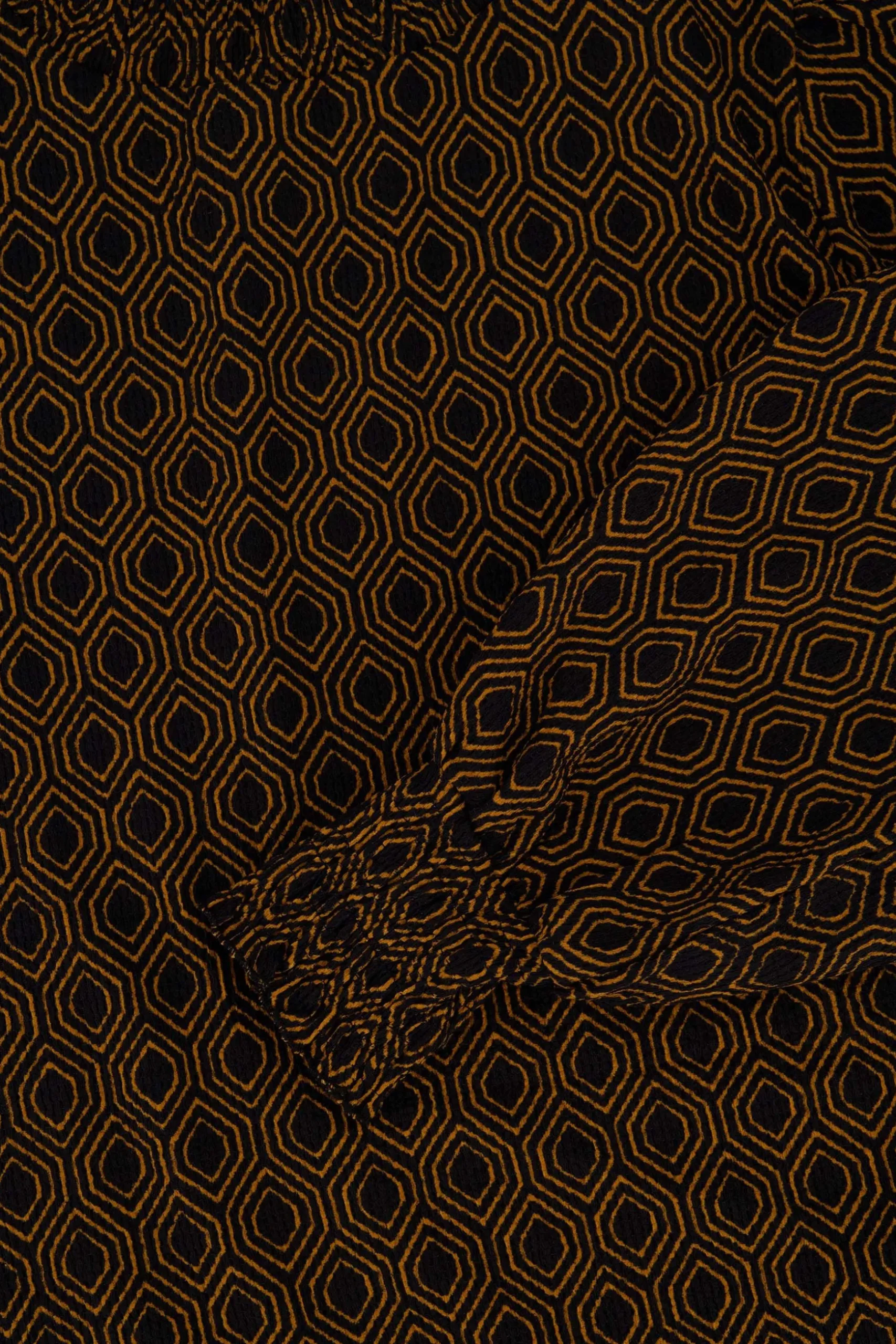 zusss col met blockprint zwart/camel