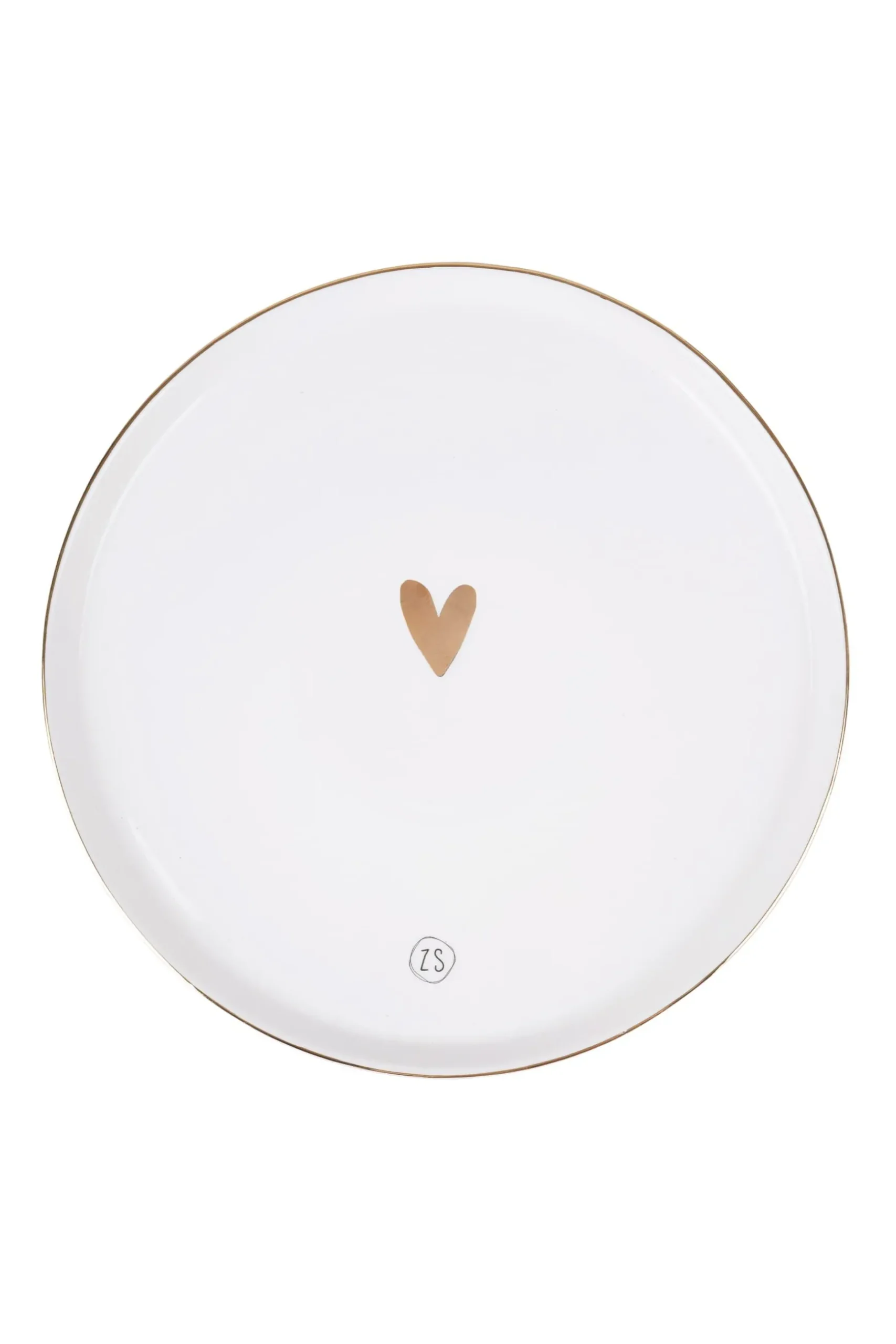 zusss dinerbord goud hartje wit
