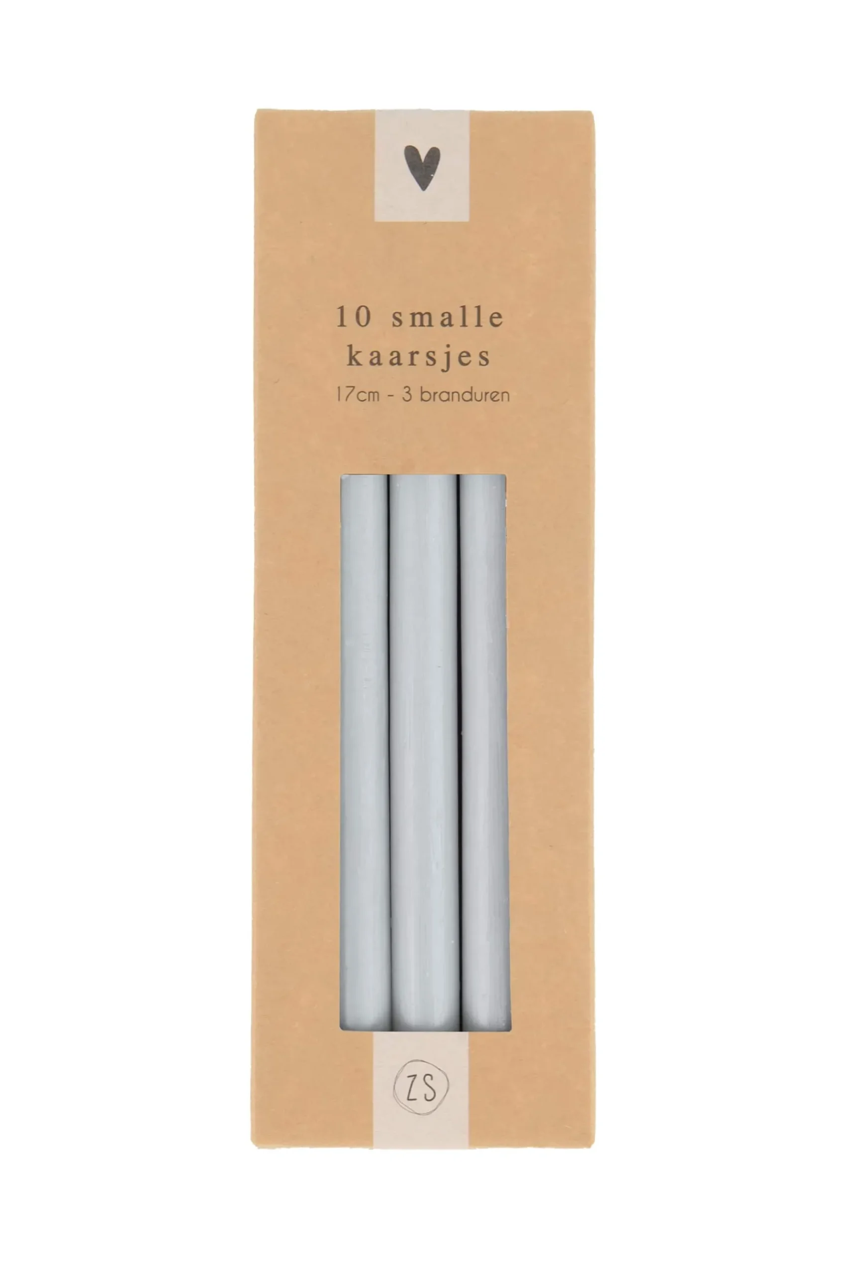zusss doosje met 10 smalle kaarsjes lichtgrijs