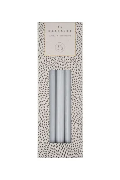 zusss doosje met 10 smalle kaarsjes lichtgrijs