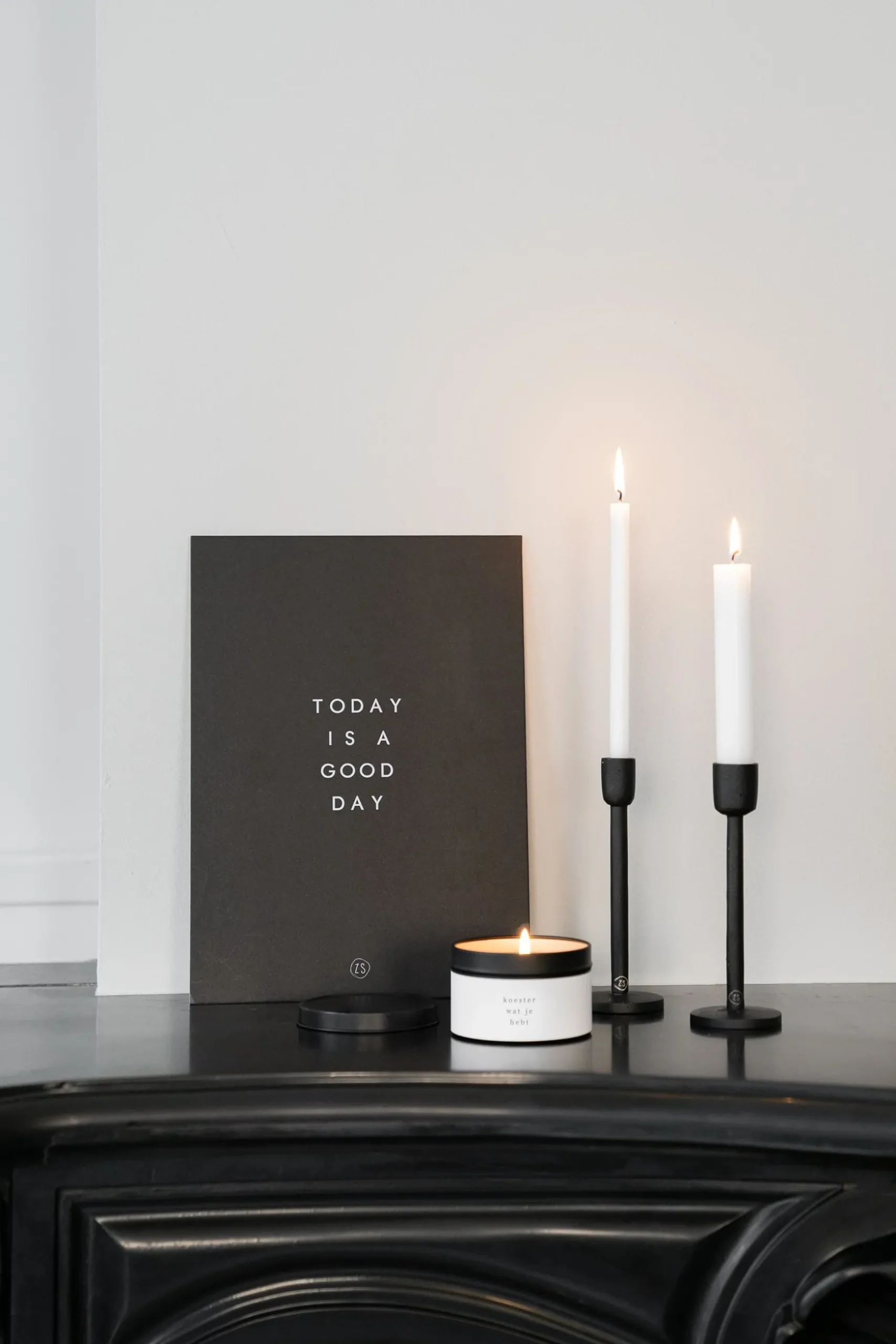 zusss doosje met 10 smalle kaarsjes wit