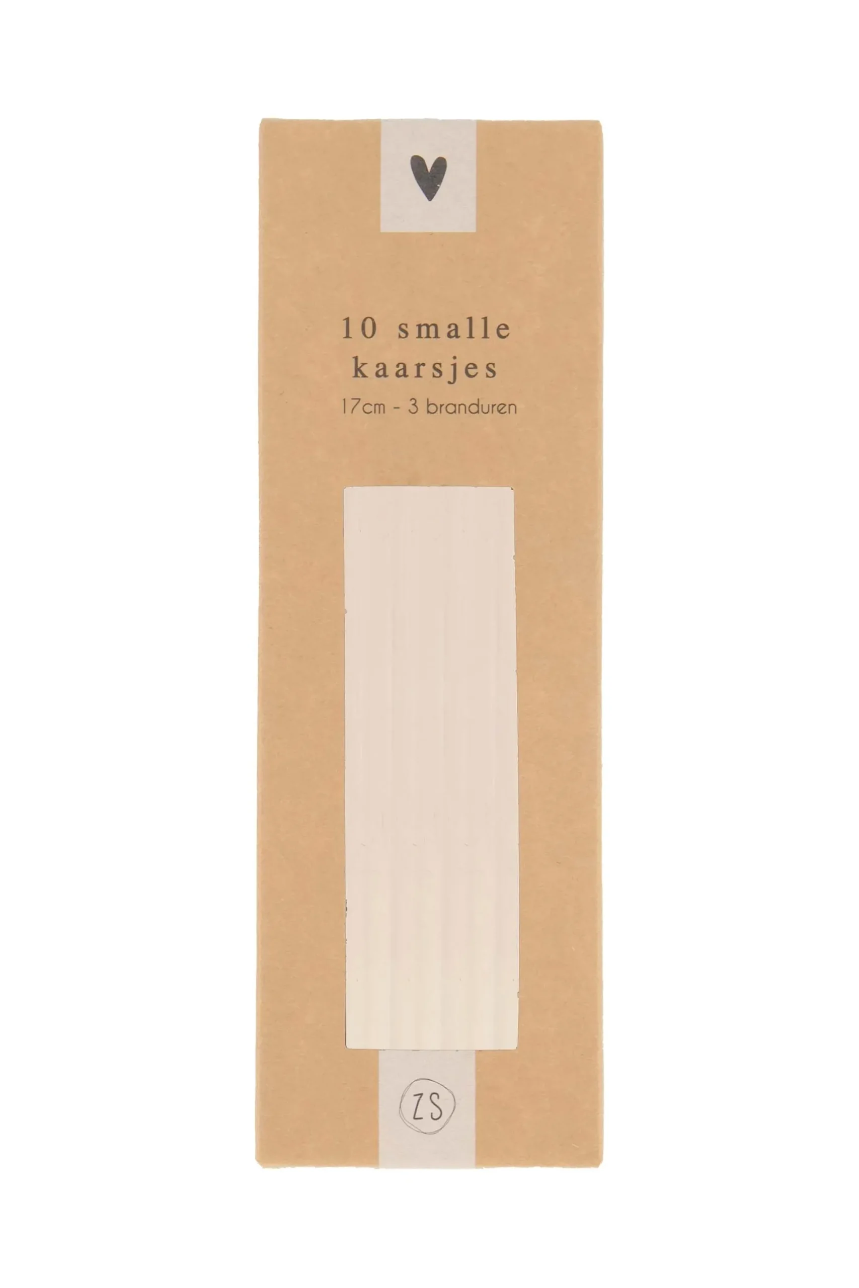 zusss doosje met 10 smalle kaarsjes 17cm poederroze