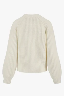 zusss gebreid vest in bomberstyle creme