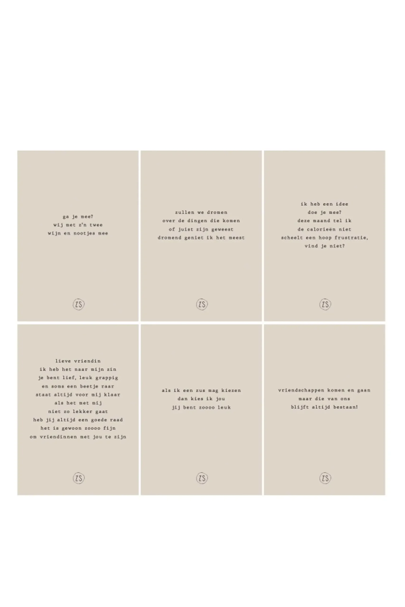 zusss gedichtenbundel vriendschap