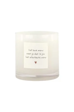 zusss geurkaars in glas gedicht lief leuk mens M wit