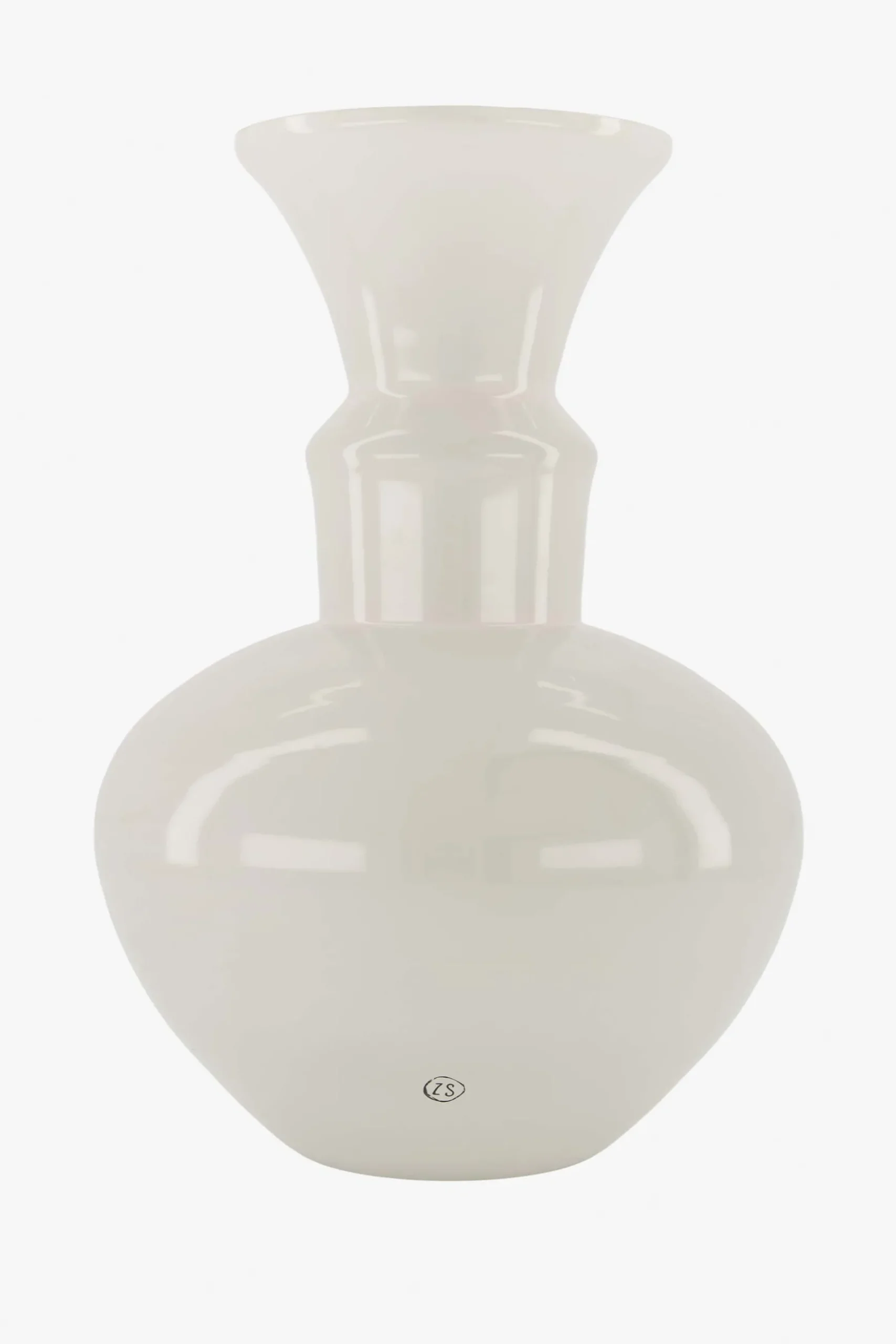 zusss glazen conische vaas wit