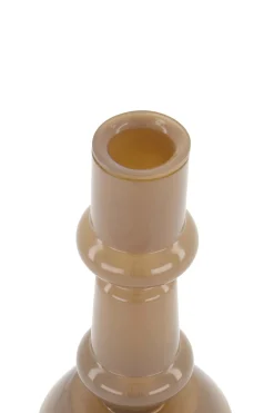 zusss glazen kandelaar 18cm warm grijs