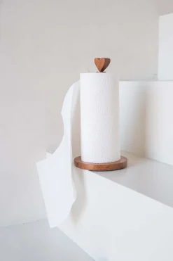 zusss houten keukenrolhouder he leukerd donkerbruin