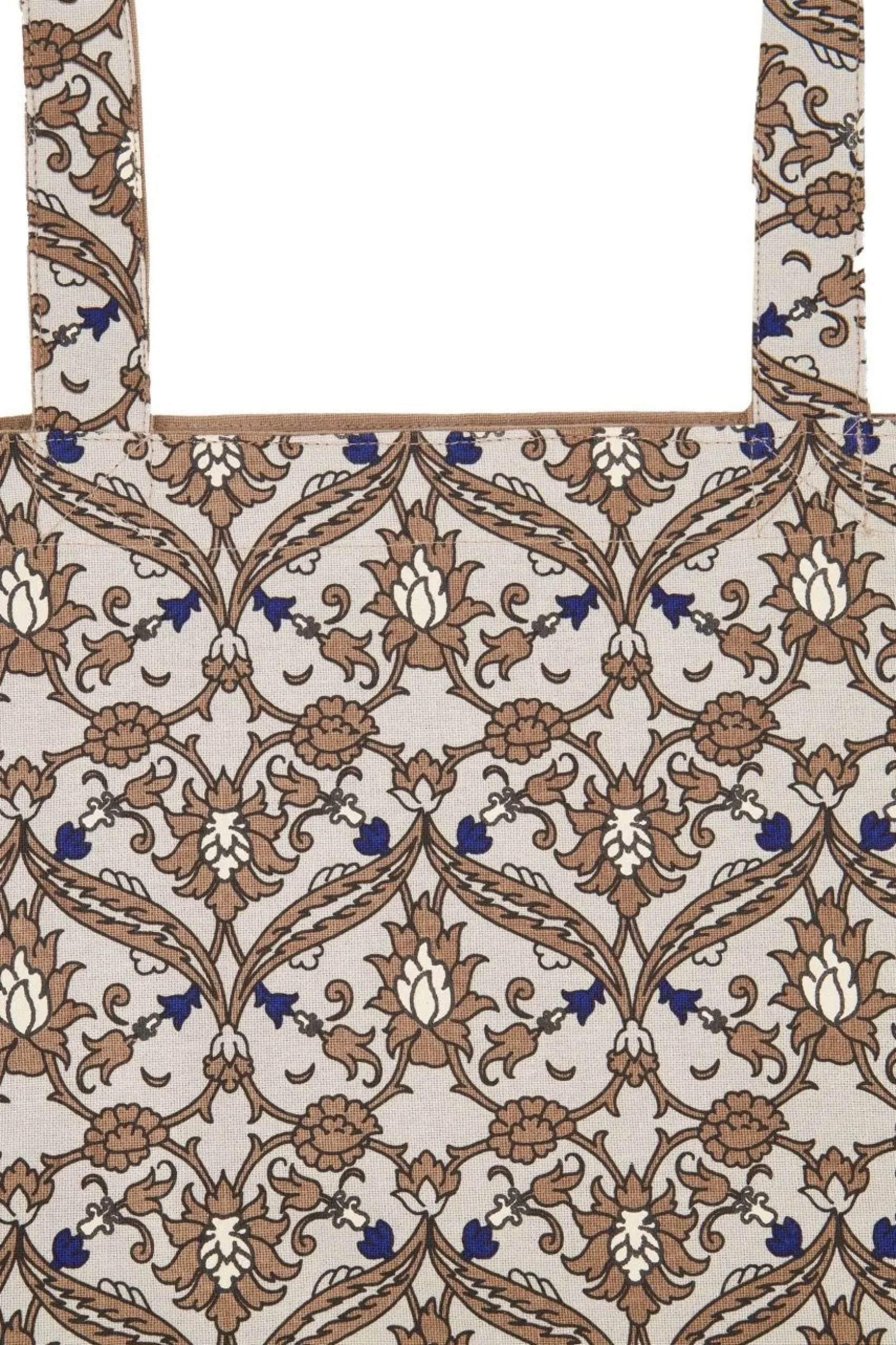 zusss katoenen shopper met print lichtbruin