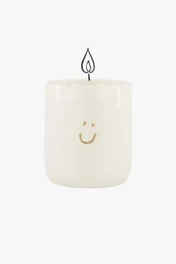 zusss keramieken geurkaars in doosje linnen smile wit