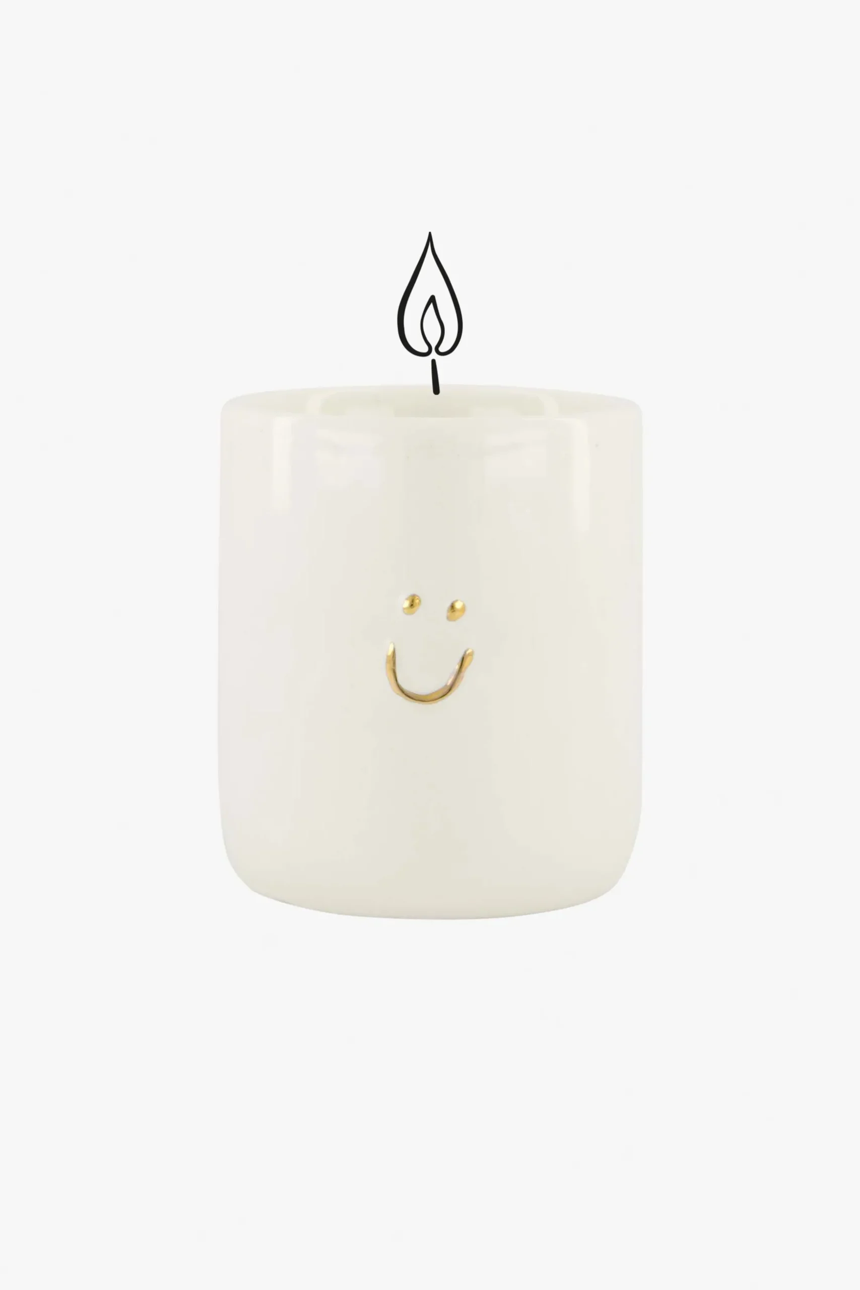 zusss keramieken geurkaars in doosje linnen smile wit