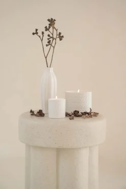 zusss keramieken geurkaarsje structuur hartjes wit s