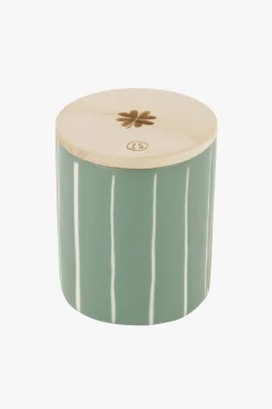 zusss keramieken geurkaars met houten deksel klavertje salie