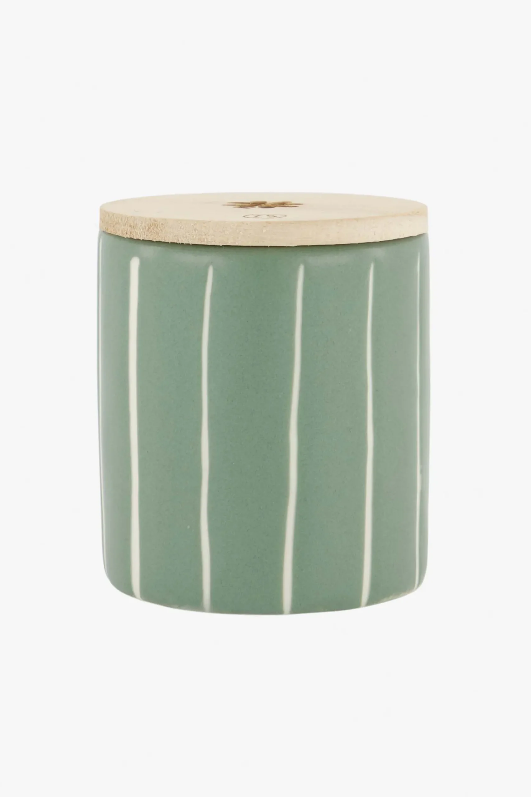 zusss keramieken geurkaars met houten deksel klavertje salie