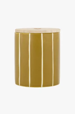 zusss keramieken geurkaars met houten deksel hartje oker