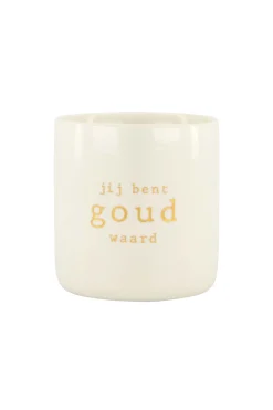 zusss keramieken geurkaars jij bent goud waard M wit