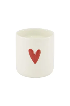 zusss keramieken geurkaars linnen rood hartje wit