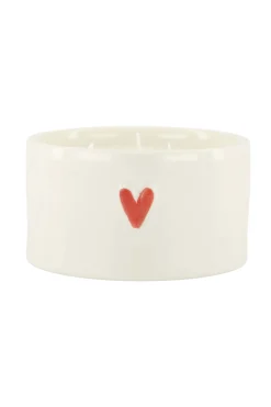 zusss keramieken geurkaars rood hart L wit