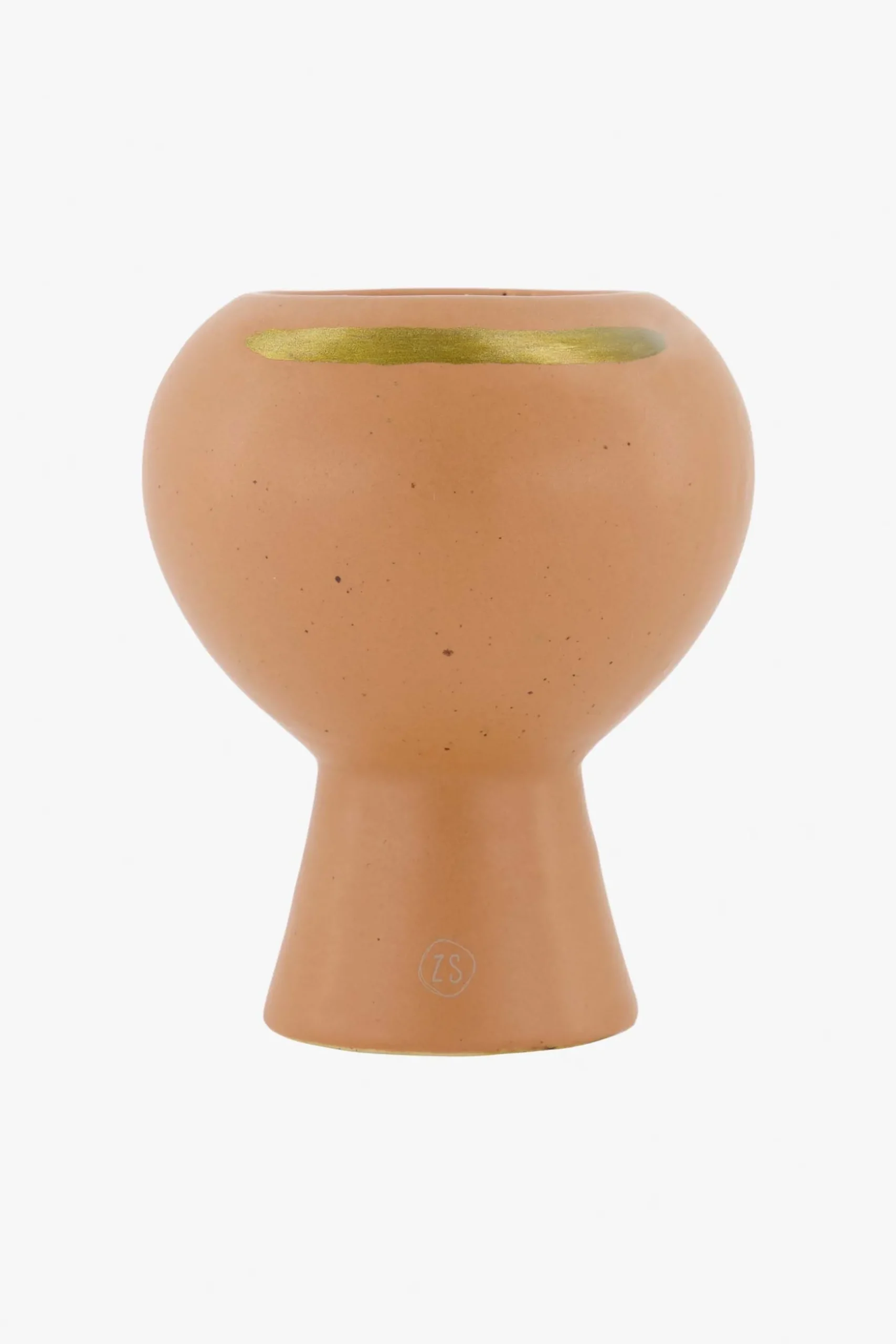 zusss keramieken geurkaars met gouden streep poederroze