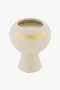 zusss keramieken geurkaars met gouden streep zand spikkel