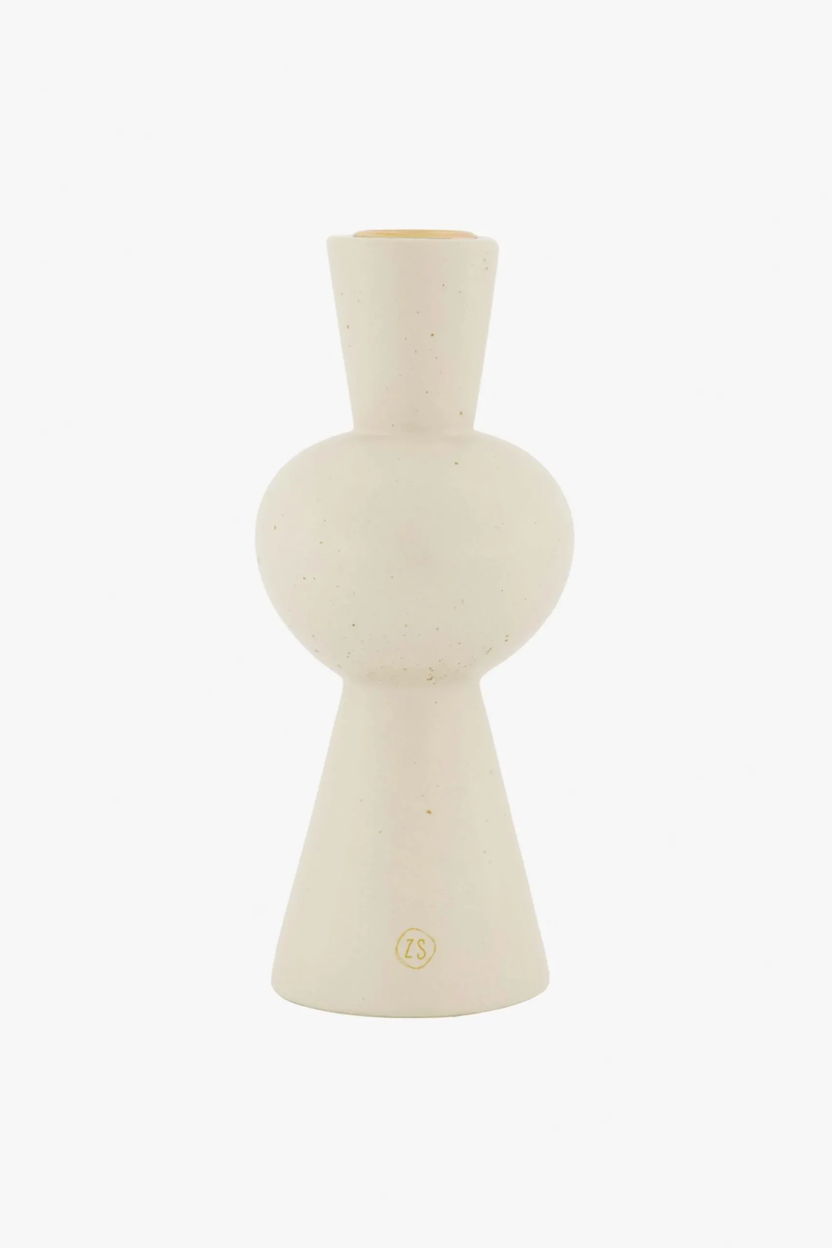 zusss keramieken kandelaar met bolling zand spikkels