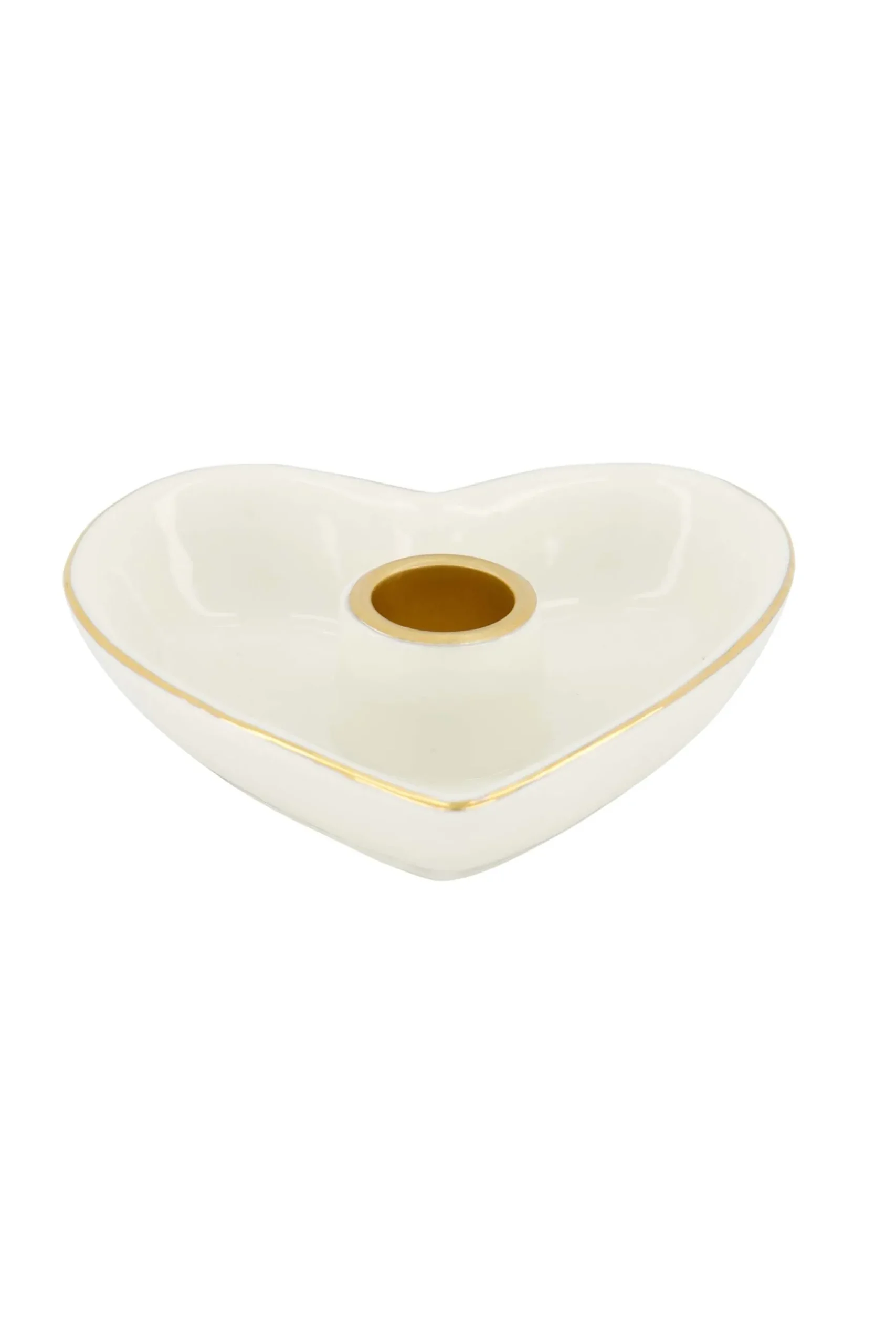 zusss keramieken kandelaar hartvorm wit