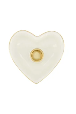 zusss keramieken kandelaar hartvorm wit