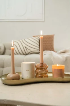 zusss keramieken kandelaar rond leem