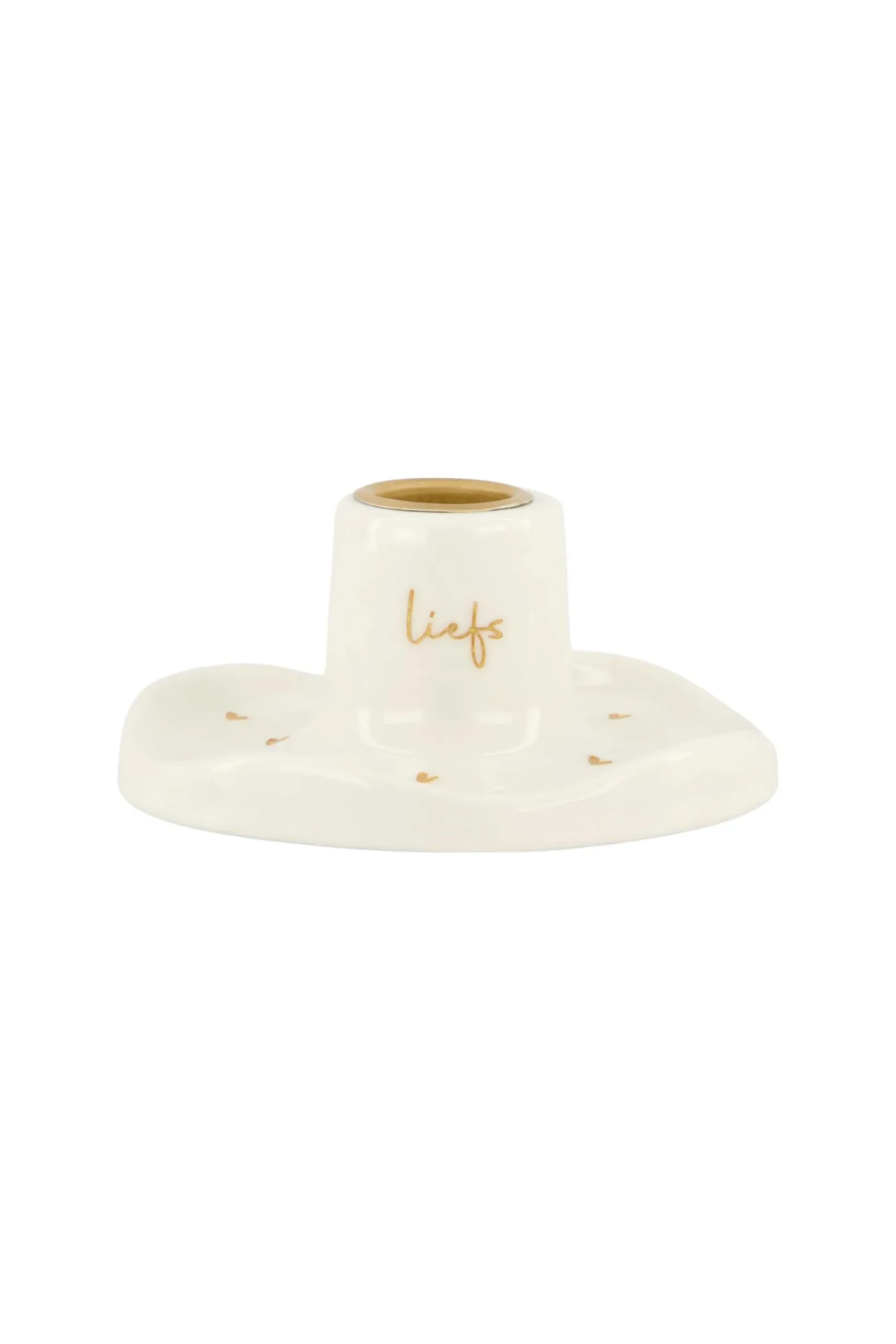 zusss keramieken kandelaar hartjes liefs goud