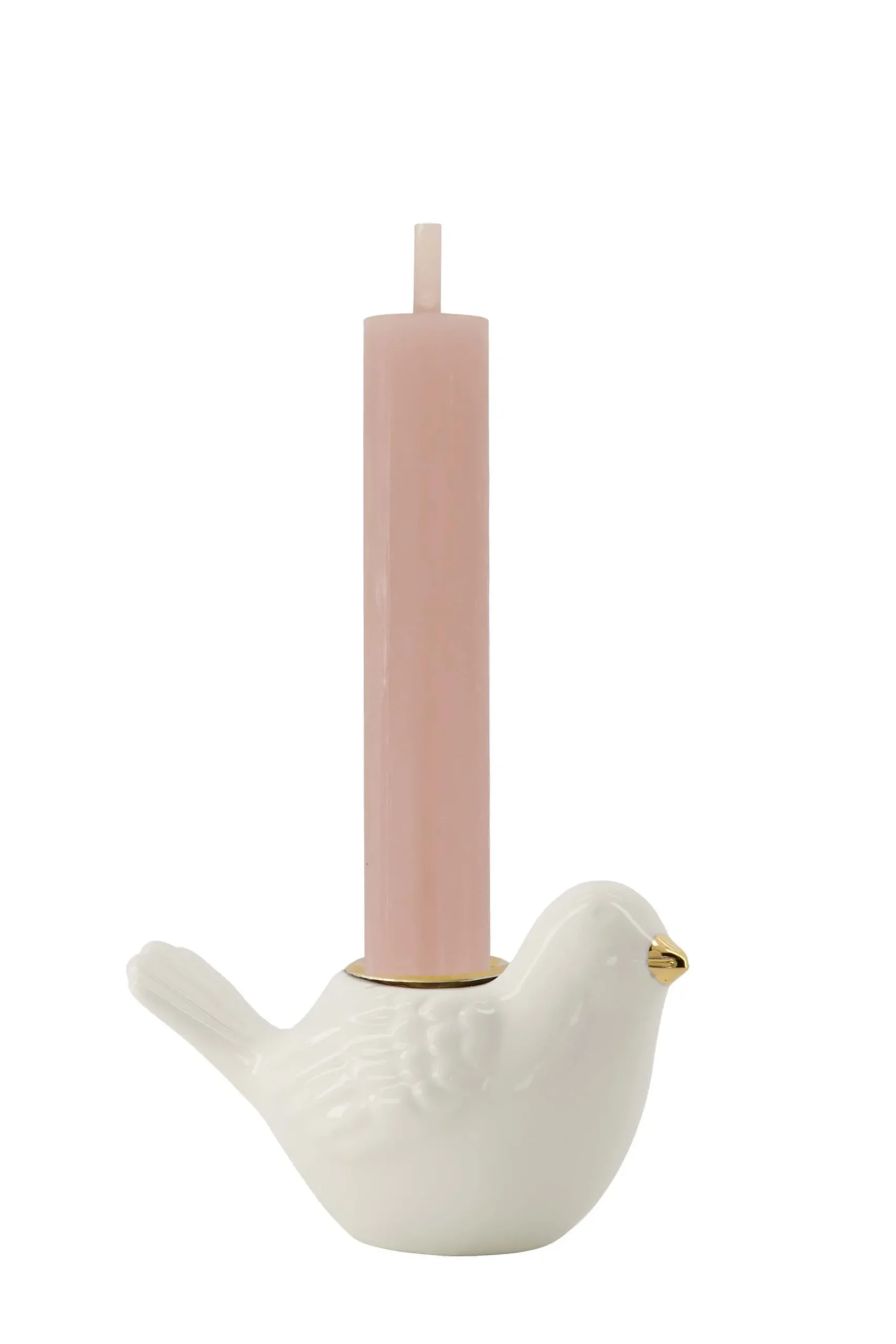 zusss keramieken kandelaar vogel wit
