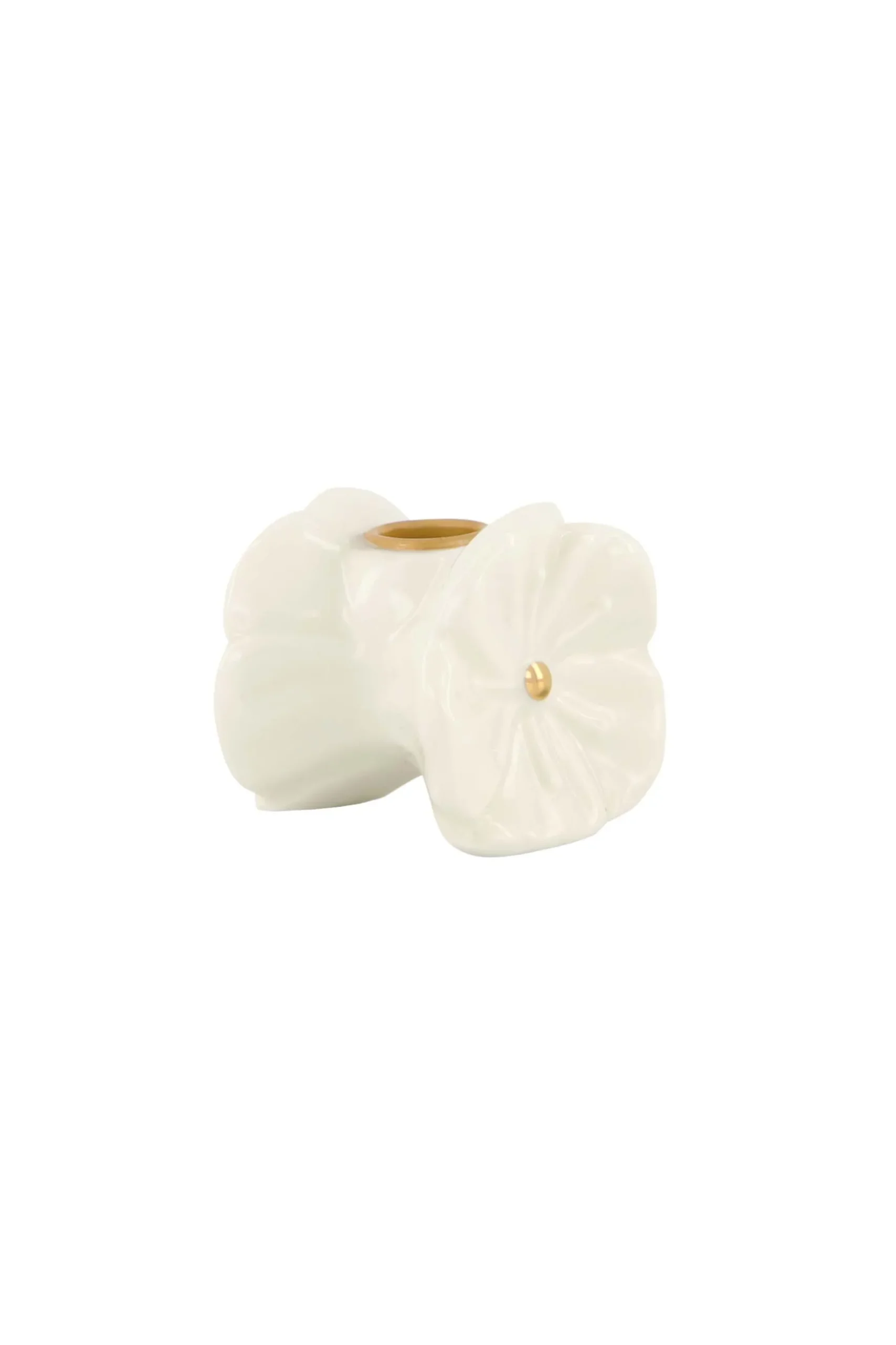 zusss keramieken kandelaartje bloem wit