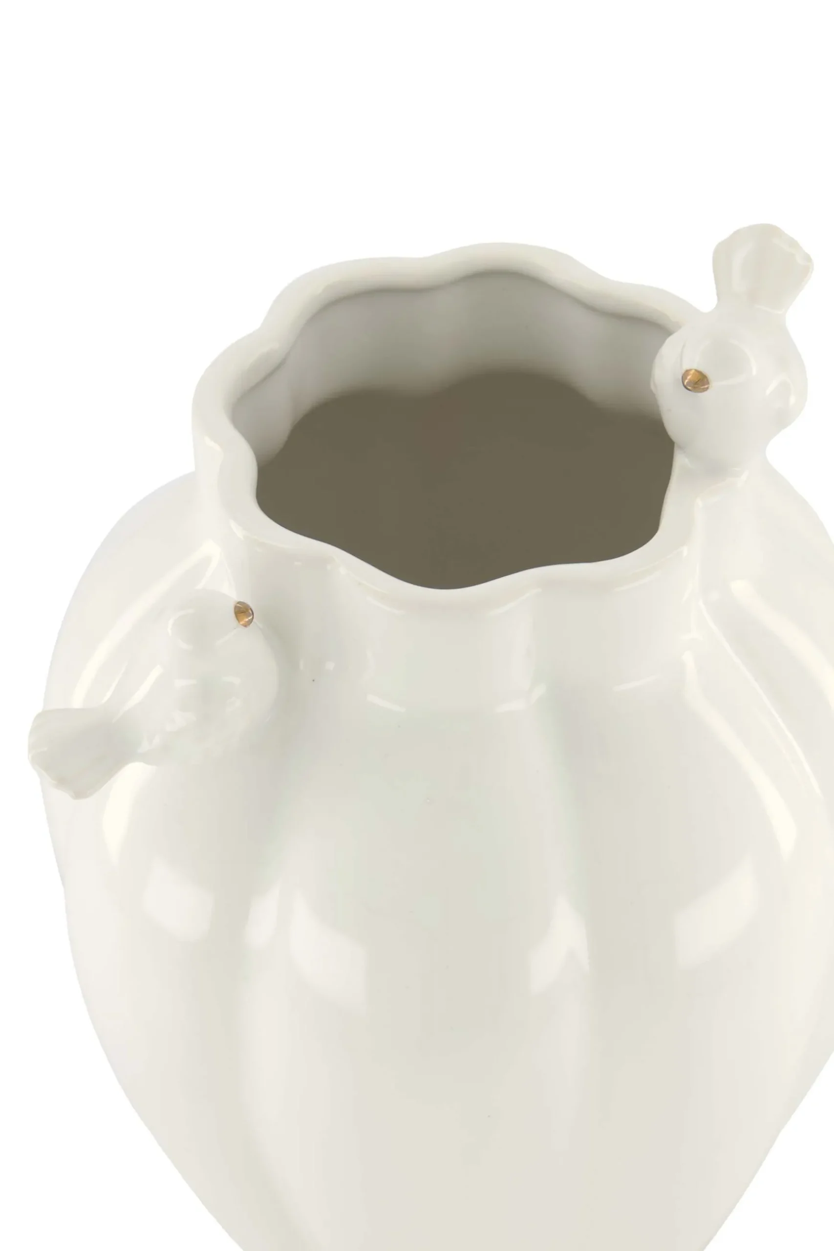 zusss keramieken vaas vogeltjes wit