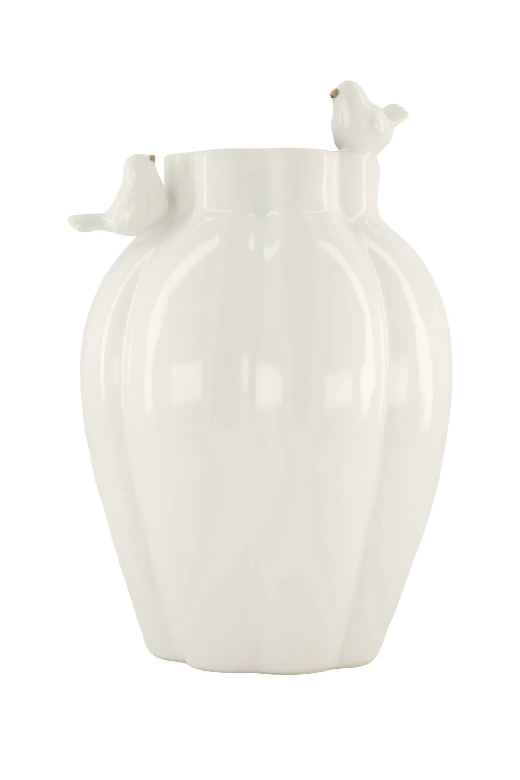 zusss keramieken vaas vogeltjes wit