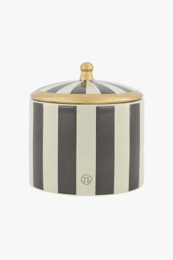 zusss keramieken voorraadpot strepen M zand antraciet