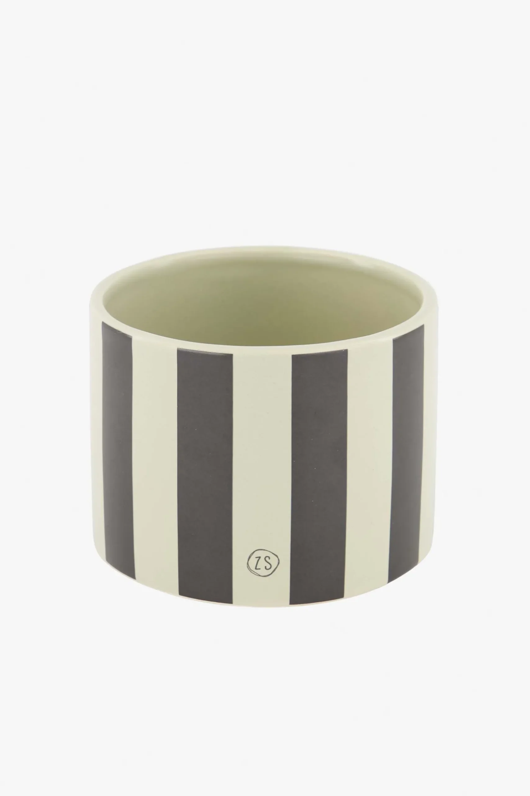 zusss keramieken voorraadpot strepen M zand antraciet