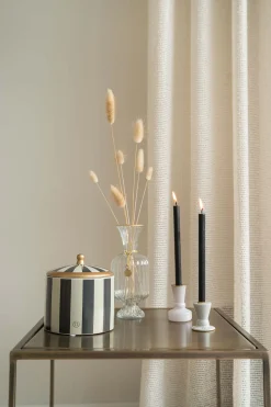 zusss keramieken voorraadpot strepen M zand antraciet